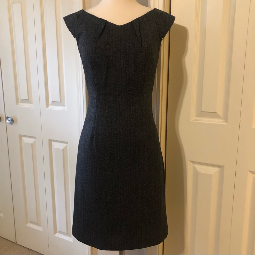 Gray Herringbone Sheath Dress